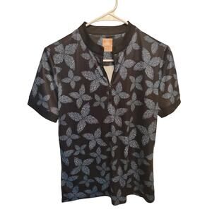 Women's Ben Hogan Pixel Floral Sun Polo Medium Outdoors‎ Casual Golf